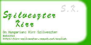 szilveszter kirr business card